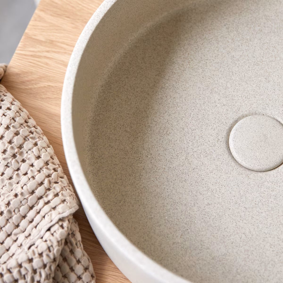 Aney Round Cream Terrazzo Basin - Oak Furniture Store