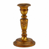 Antiqued gold candle holder with fleur-de-lis detail for vintage-inspired home decoration