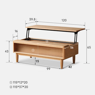 Anzio Natural Solid Oak Lift-Top Coffee Table – Oak Furniture Store New ...