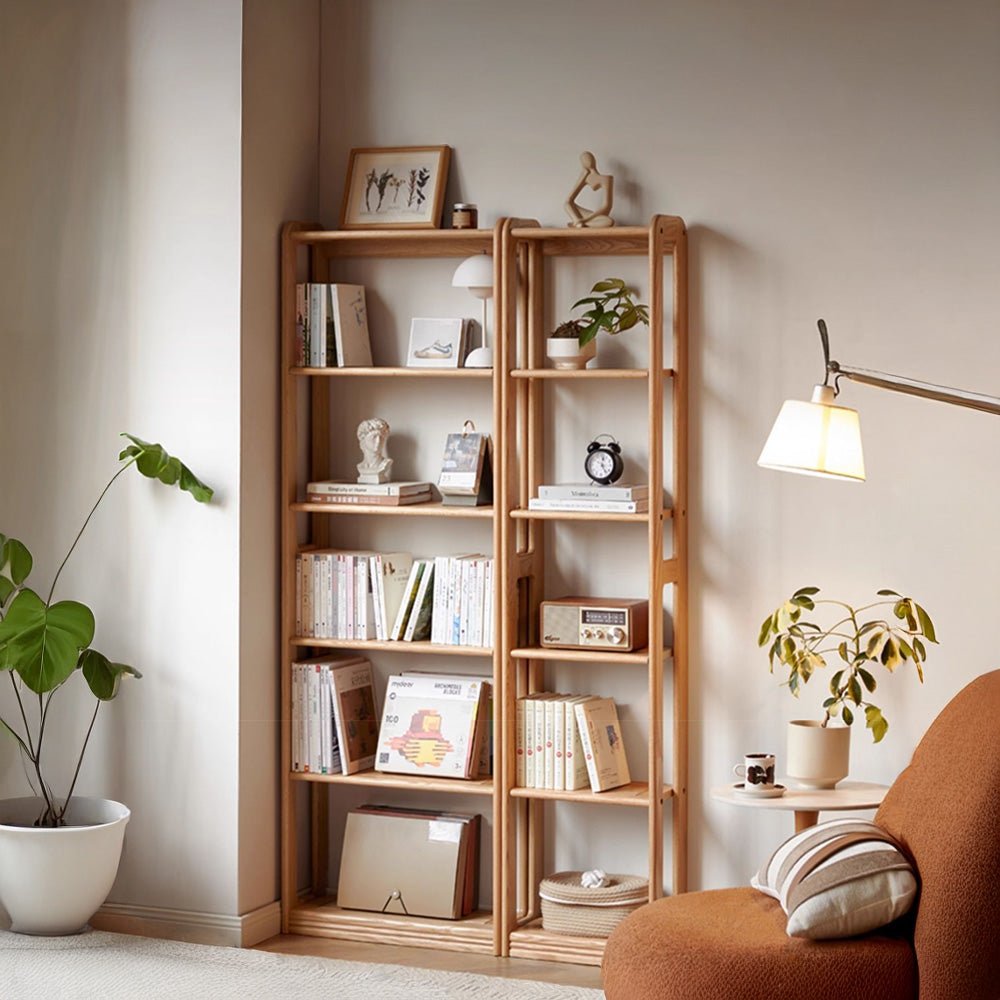 Apolda Natural Solid Oak Open - Shelf Bookcase | Oak Furniture Store