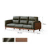 Arcevia Natural Solid Walnut Genuine Leather Sofa