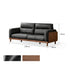 Arcevia Natural Solid Walnut Genuine Leather Sofa