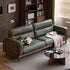 Arcevia Natural Solid Walnut Genuine Leather Sofa