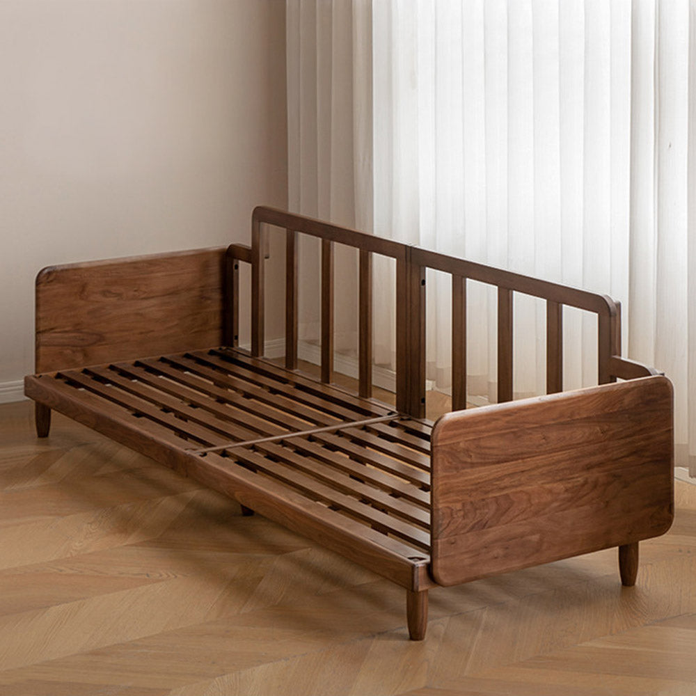 Arcevia Natural Solid Walnut Genuine Leather Sofa