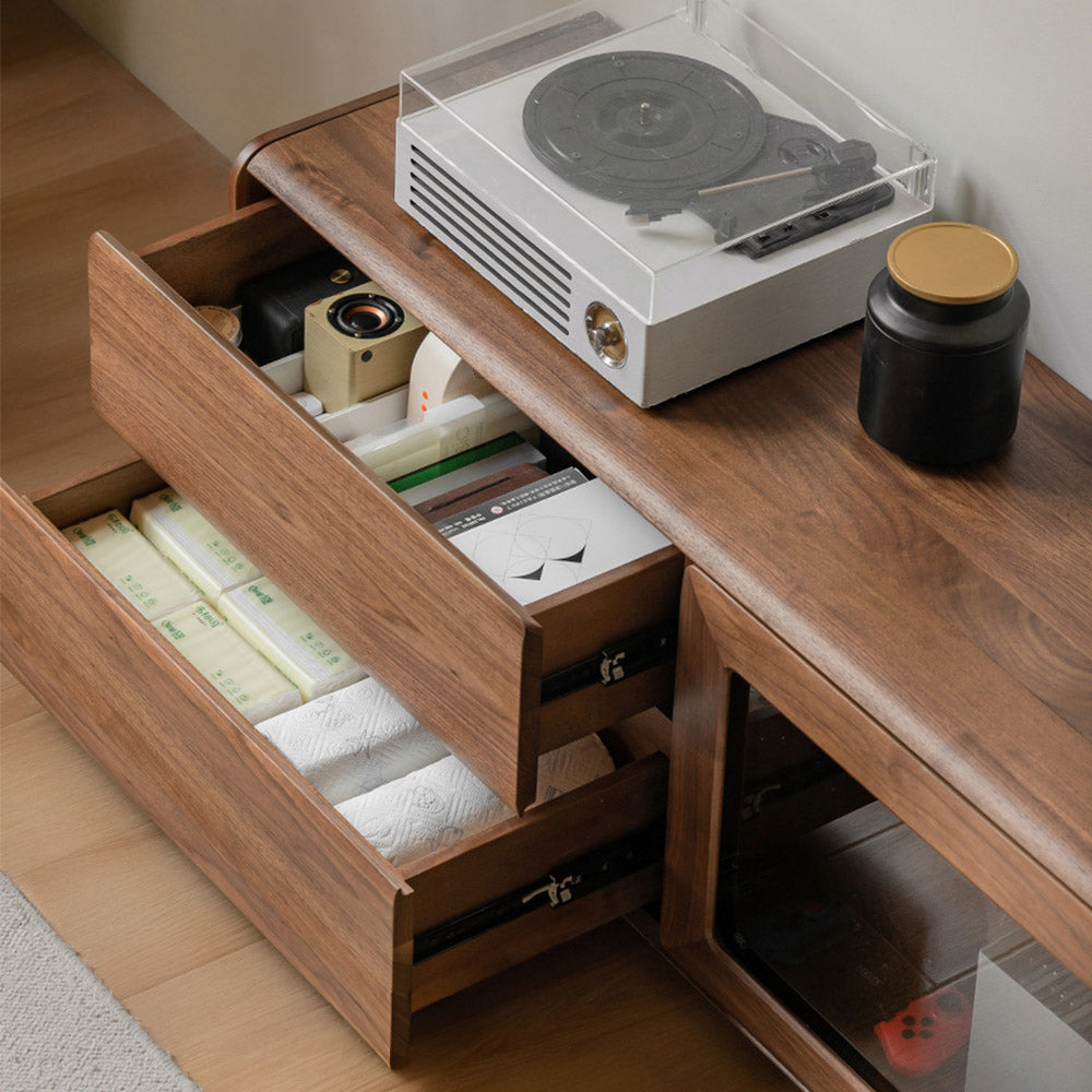 Ardea Natural Solid Walnut Floor-Standing Entertainment Unit