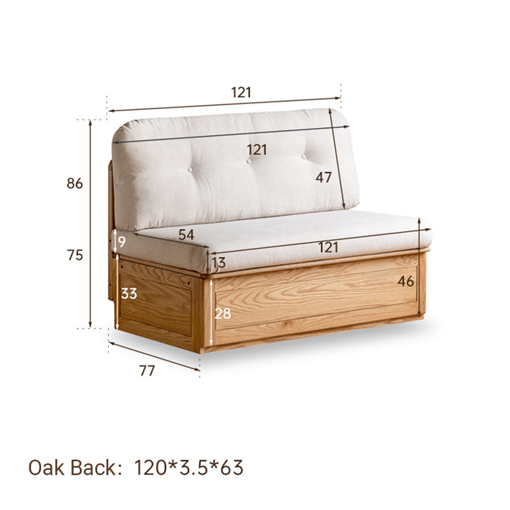 Arezzo Natural Solid Oak Storage Sofa