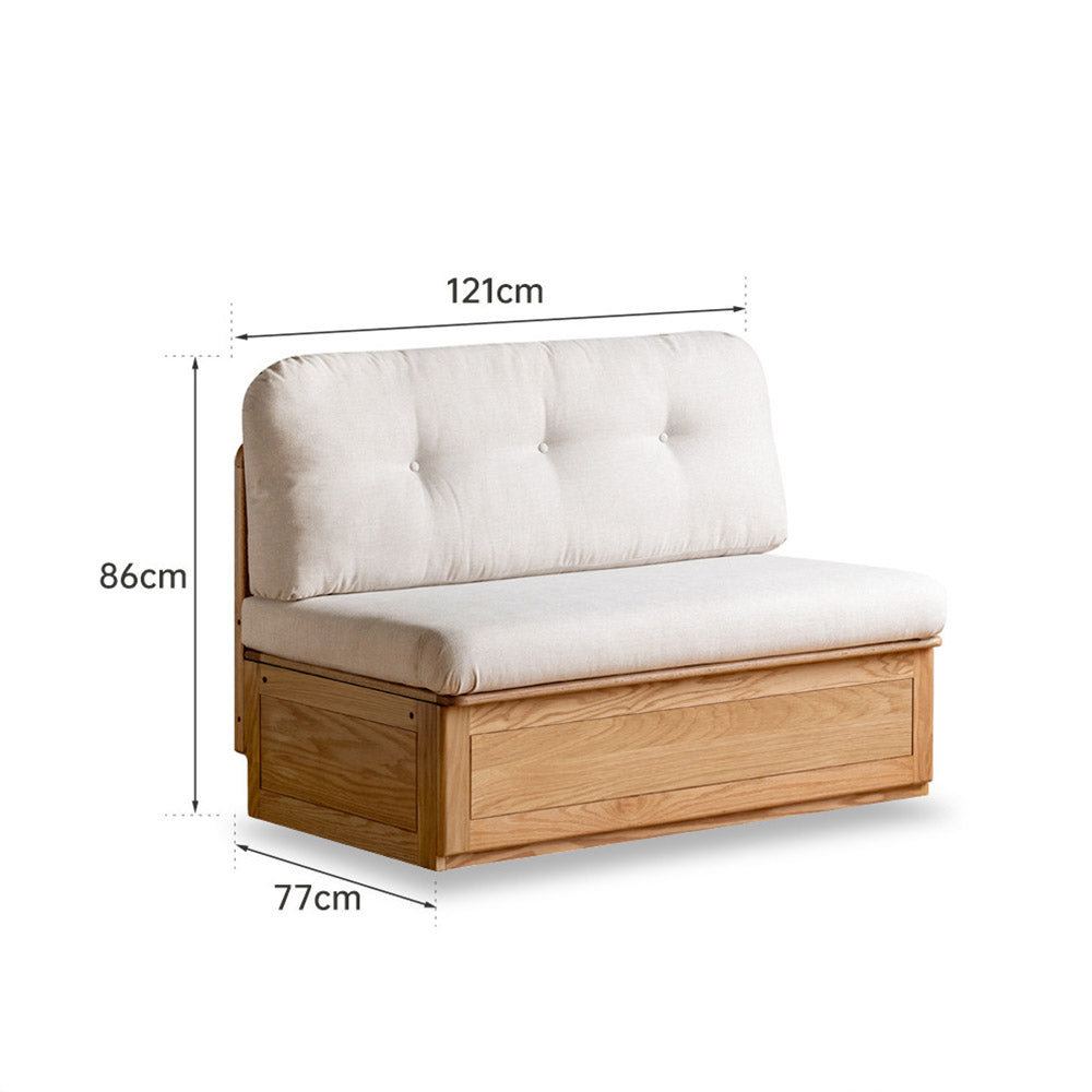 Arezzo Natural Solid Oak Storage Sofa