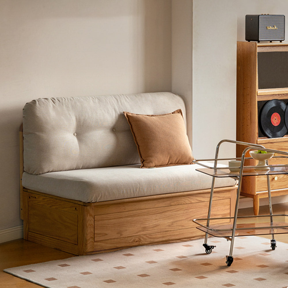 Arezzo Natural Solid Oak Storage Sofa