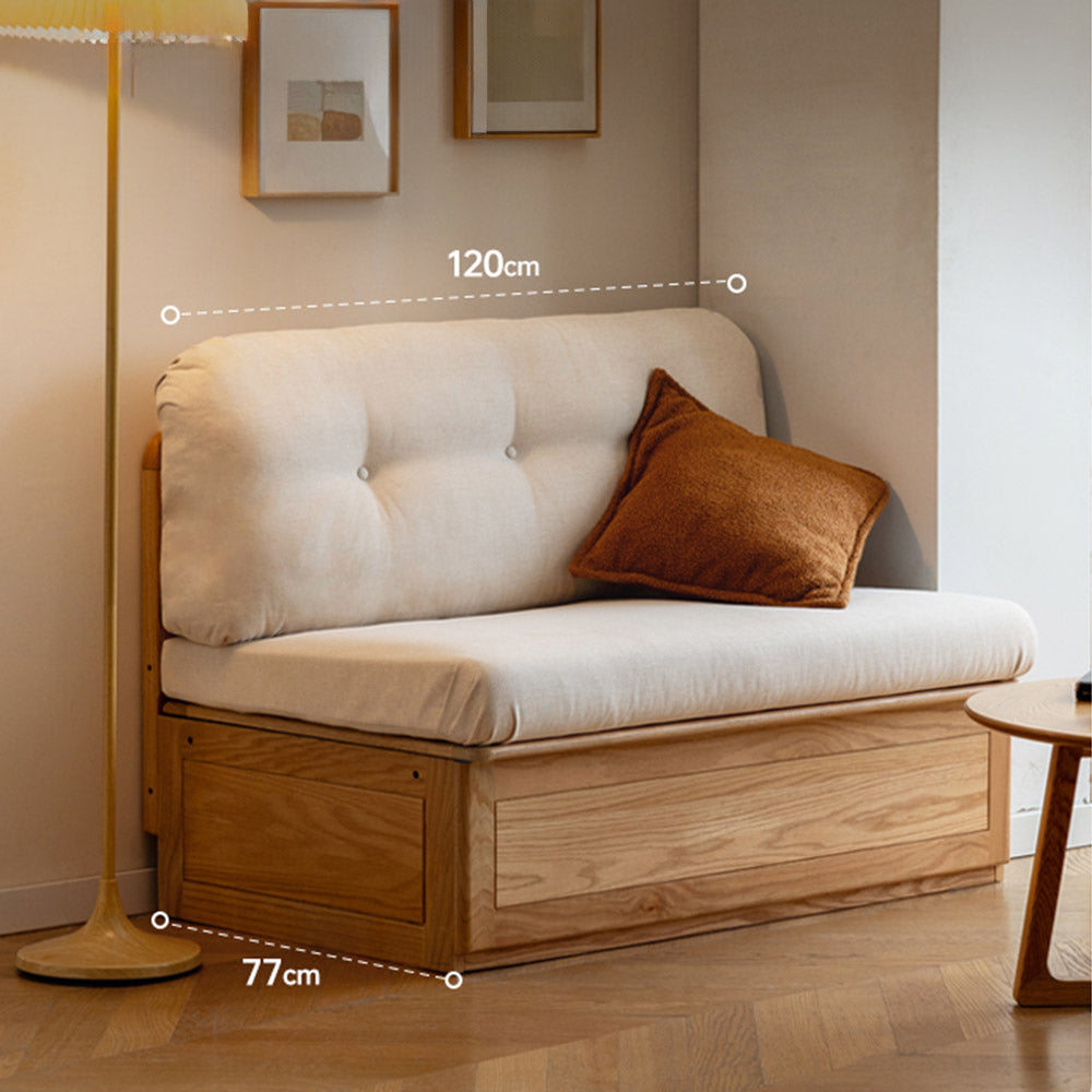 Arezzo Natural Solid Oak Storage Sofa