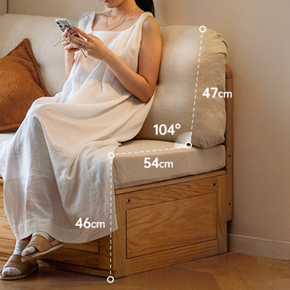 Arezzo Natural Solid Oak Storage Sofa