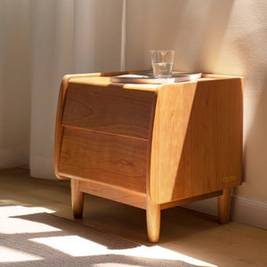 Arklow Natural Solid Cherry Bedside Table - Oak Furniture Store