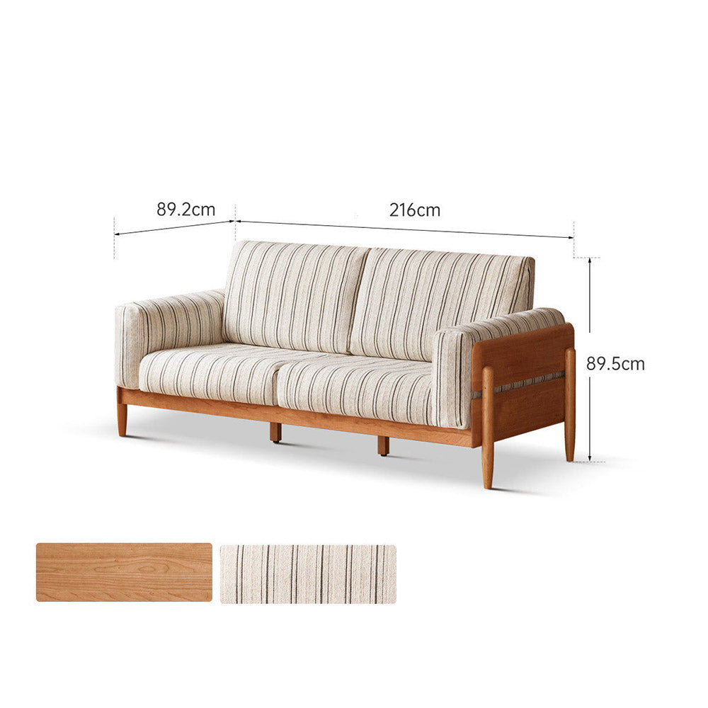 Arsoli Natural Solid Cherry Sofa