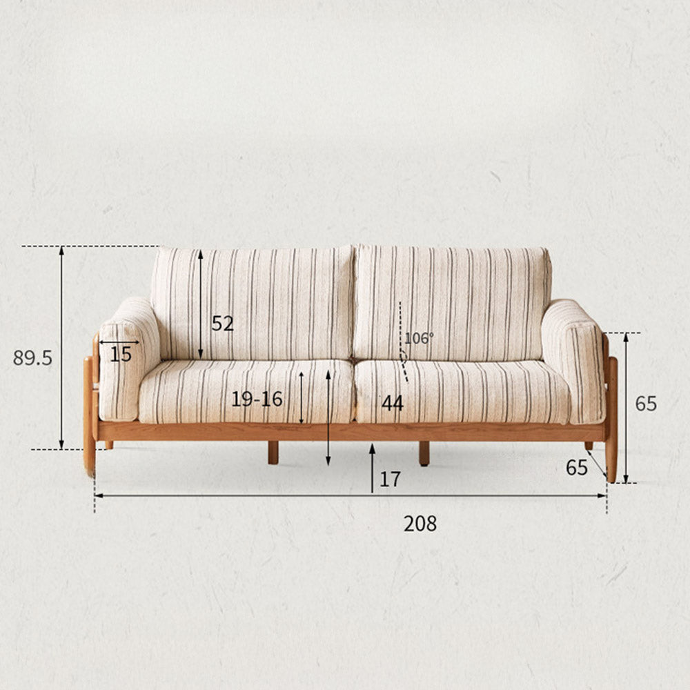 Arsoli Natural Solid Cherry Sofa