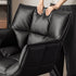 Artena comfort study office chair in black synthetic leather with cushioned seat and matt black swivel base