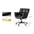 Artena comfort study office chair in black synthetic leather with cushioned seat and matt black swivel base