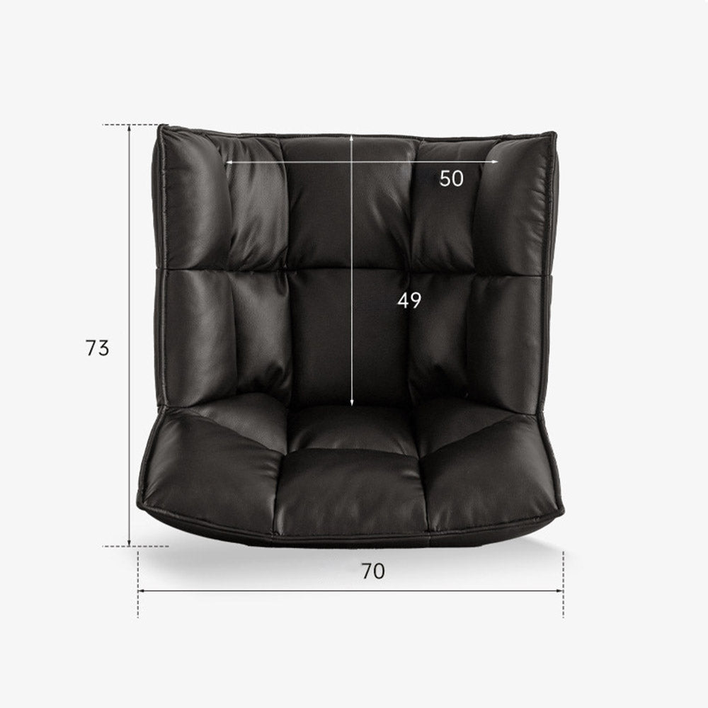 Artena comfort study office chair in black synthetic leather with cushioned seat and matt black swivel base