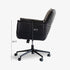 Artena comfort study office chair in black synthetic leather with cushioned seat and matt black swivel base