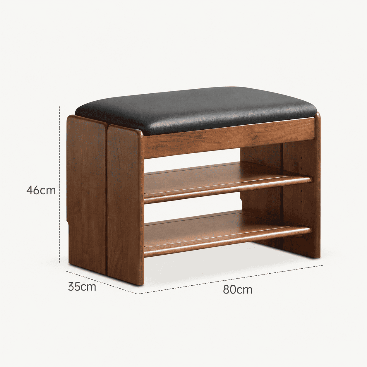 Arvada Natural Solid Walnut Shoe Bench
