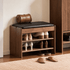 Arvada Natural Solid Walnut Shoe Bench