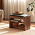 Arvada Natural Solid Walnut Shoe Bench
