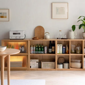 Asele Natural Solid Oak Modular Wall Shelves - Oak Furniture Store