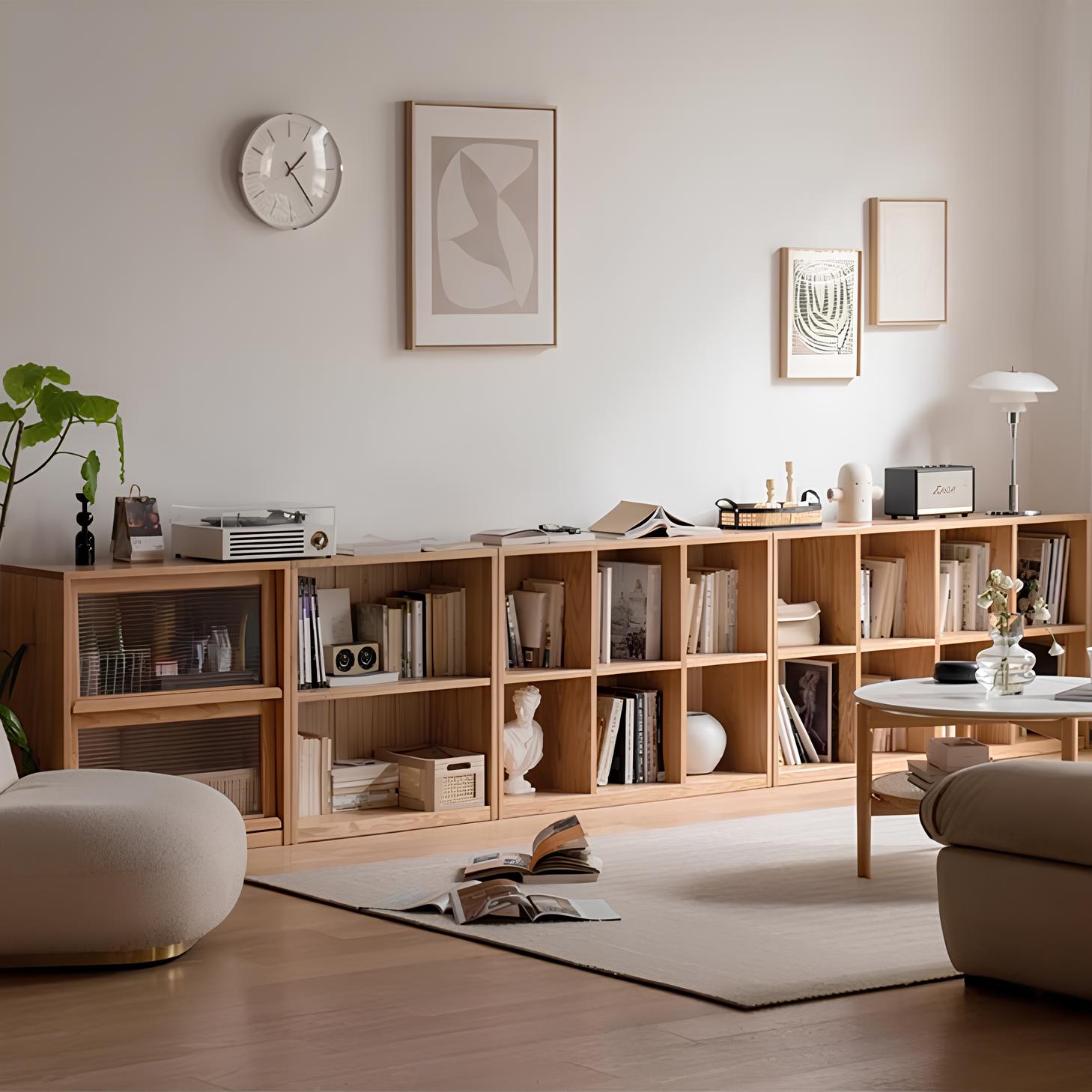 Asele Natural Solid Oak Modular Wall Shelves | Oak Furniture Store