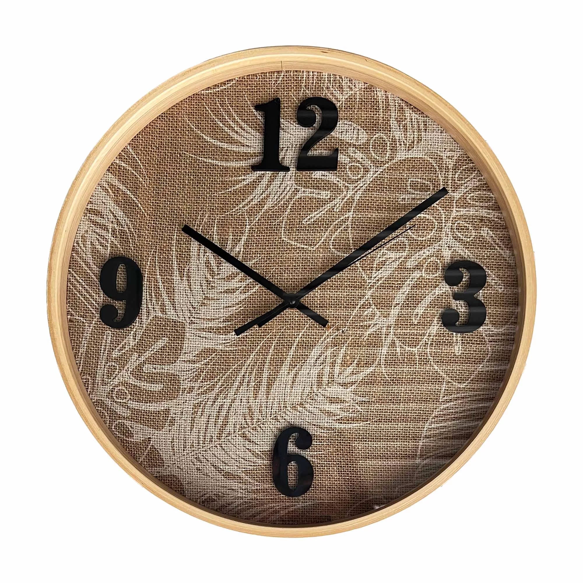 Ashley Clock Printed Linen Natural Frame KCL210537 | Oak Furniture Store