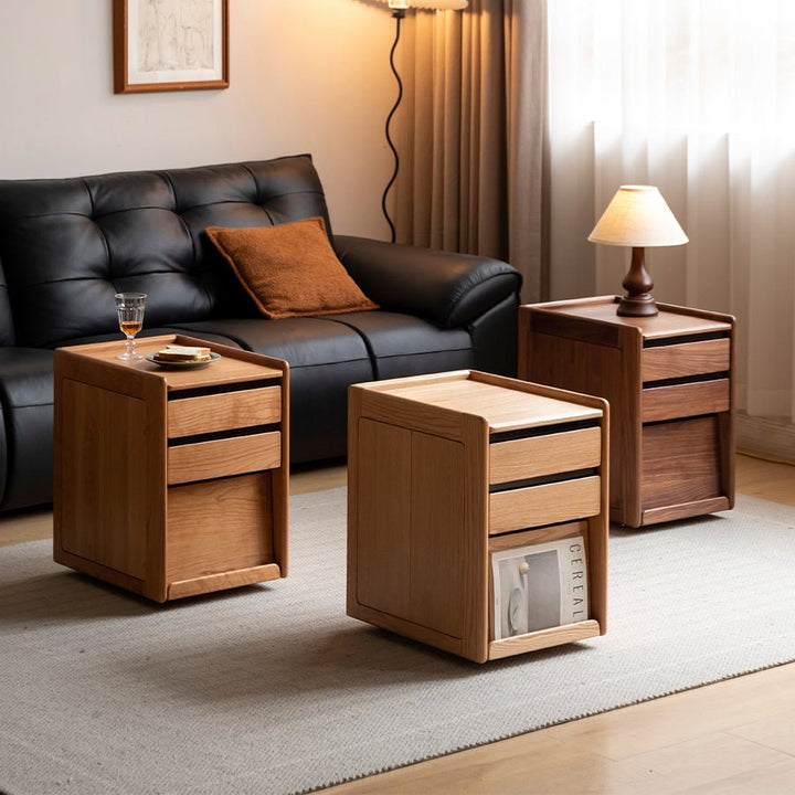 Auty Solid Wood Movable Small Side Table – Oak Furniture Store New Zealand