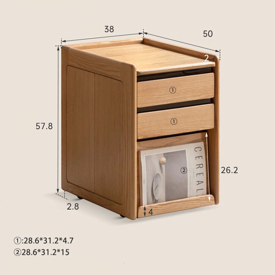 Auty Solid Wood Movable Small Side Table | Oak Furniture Store