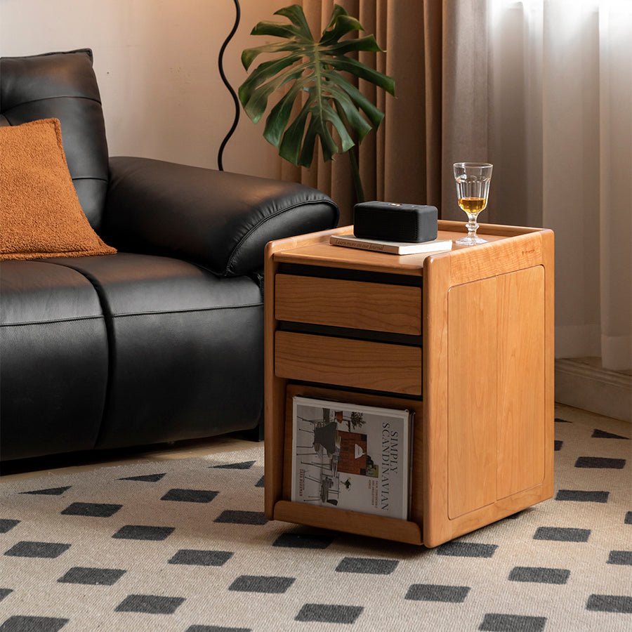Auty Solid Wood Movable Small Side Table | Oak Furniture Store