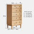 Auzers Solid Ash 5 Drawers Tall boy | Oak Furniture Store