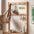 Avola Natural Solid Rubber Wood Shoe Rack with Hooks