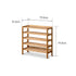 Avola Natural Solid Rubber Wood Shoe Rack with Hooks