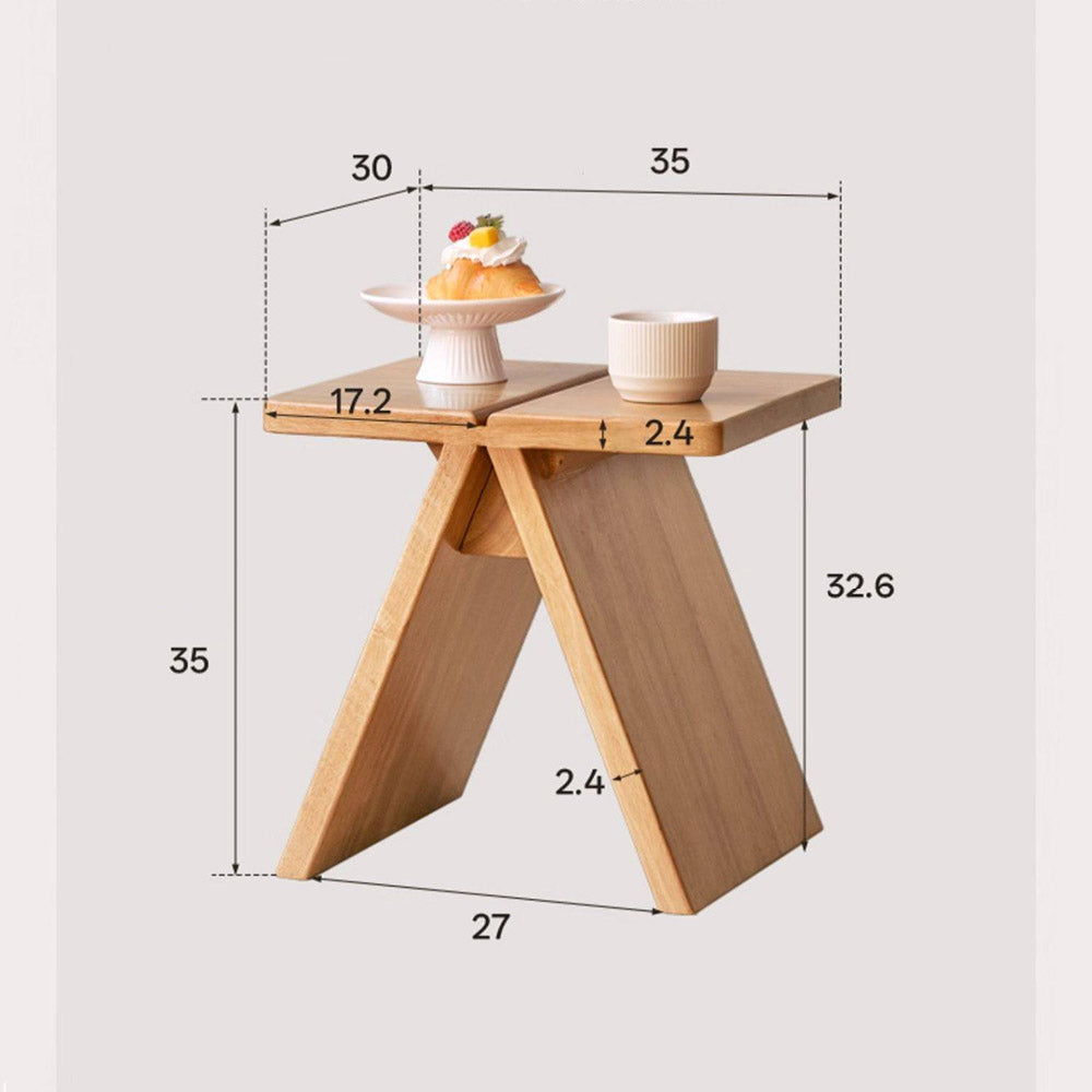 Avola Natural Solid Rubber Wood Shoe Stool