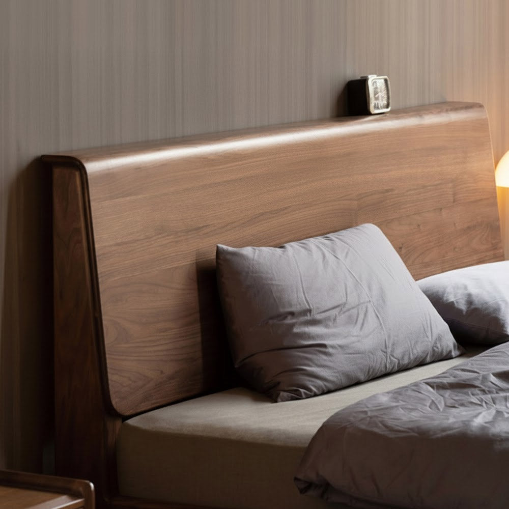 Bailey Natural Solid Walnut Bed Frame