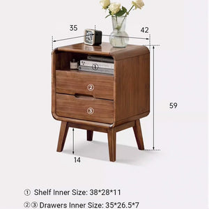 Baileys Solid Walnut Bedside Table - Oak Furniture Store