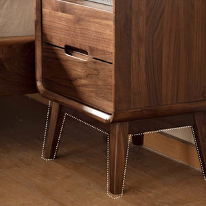 Baileys Solid Walnut Bedside Table - Oak Furniture Store