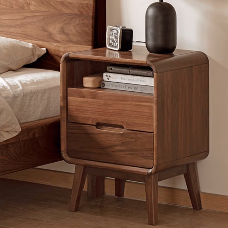 Baileys Solid Walnut Bedside Table - Oak Furniture Store