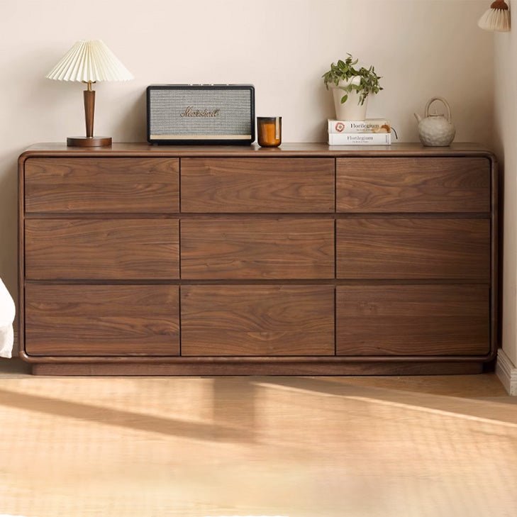 Baileys Solid Walnut Chest of Drawers - Oak Furniture Store