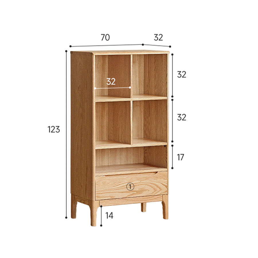 Berlin Natural Solid Oak Bookcase