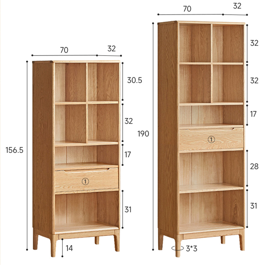 Berlin Natural Solid Oak Bookcase