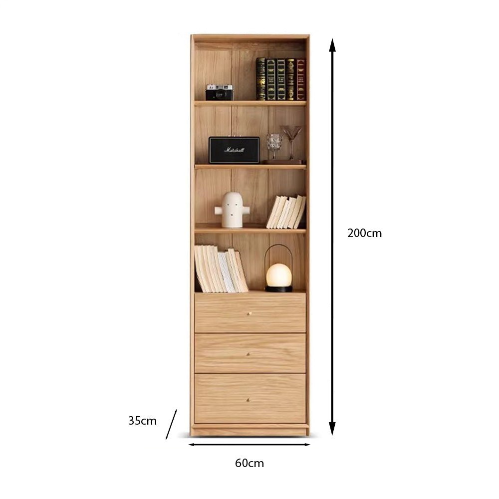 Beverley Natural Solid Ash Display Bookcase | Oak Furniture Store