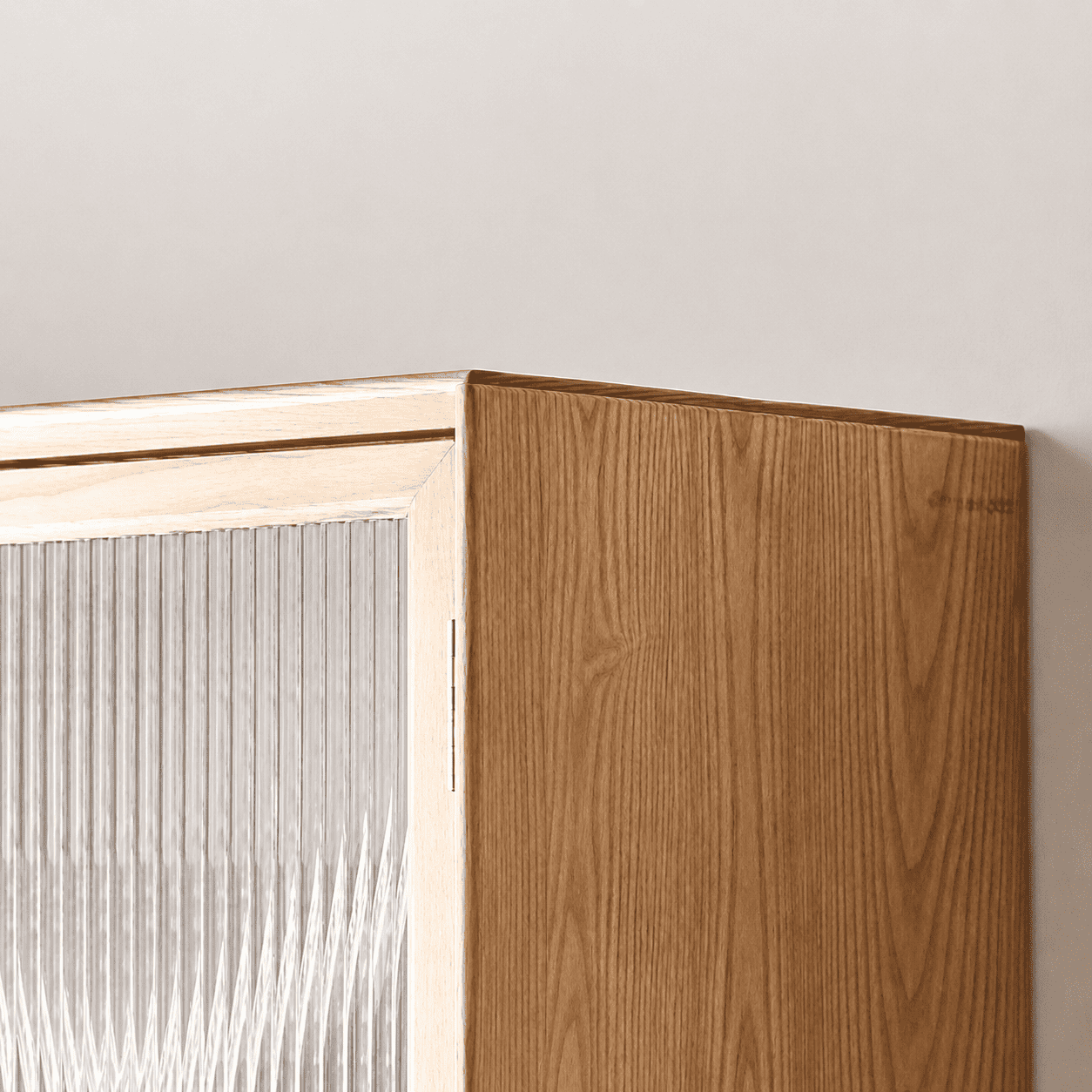 Beverley Natural Solid Ash Display Bookcase with glass doors for books, décor, and home storage