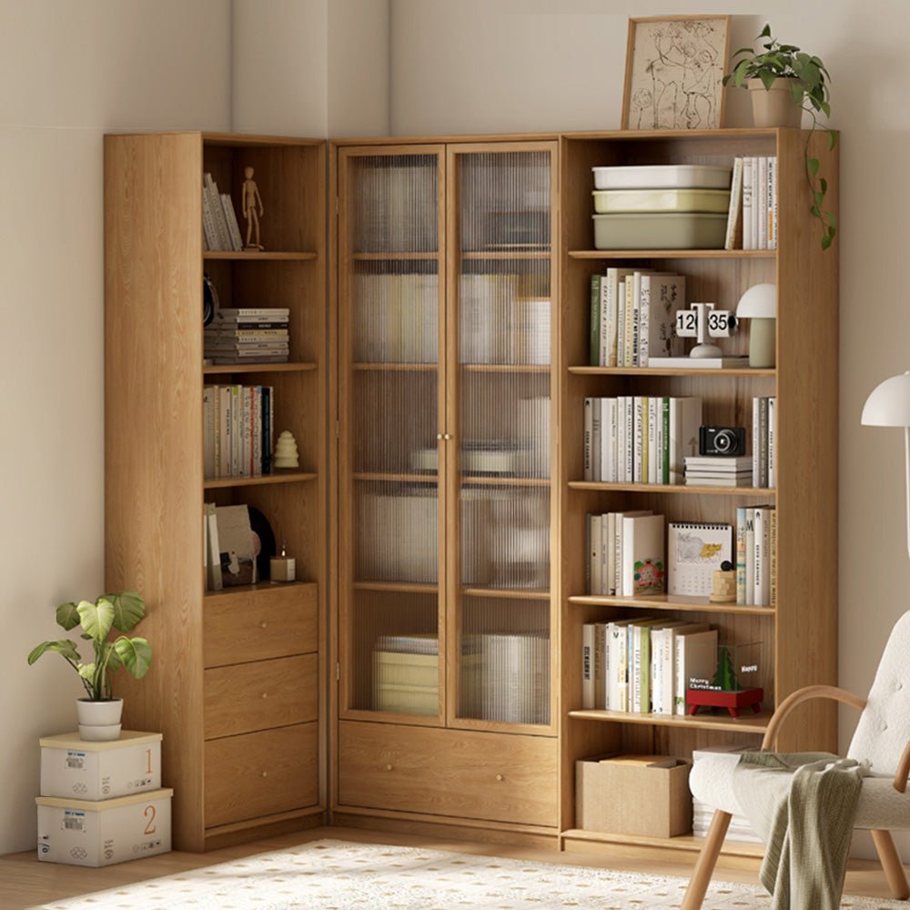 Beverley Natural Solid Ash Display Bookcase | Oak Furniture Store