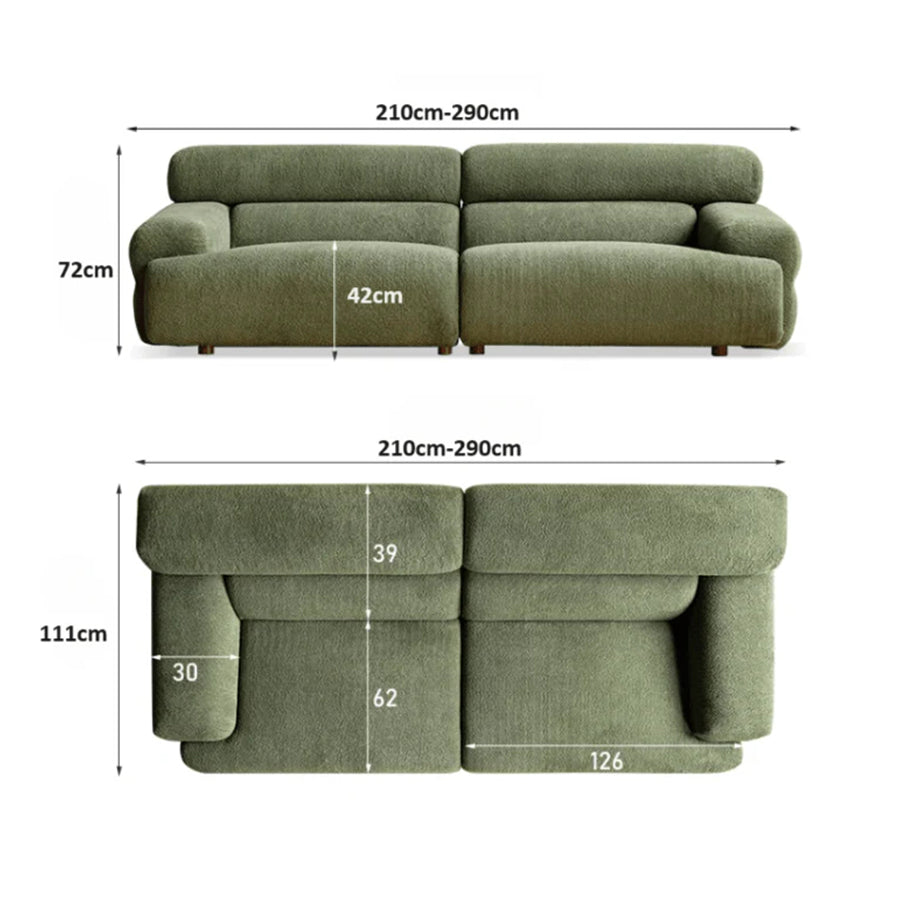 Bielefeld Faux Shearling Vintage-Style Sofa