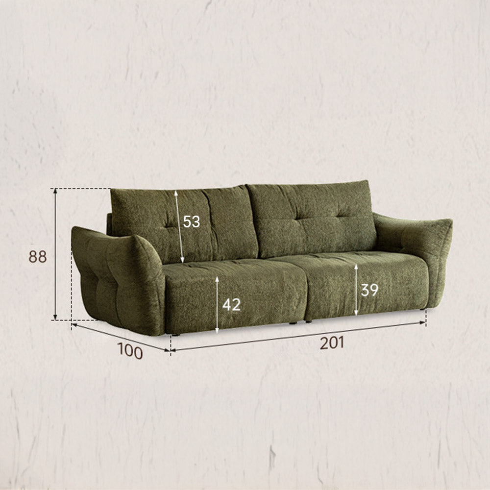 Blancas chenille sofa shown as a plush armchair-style sofa with removable fabric cover.