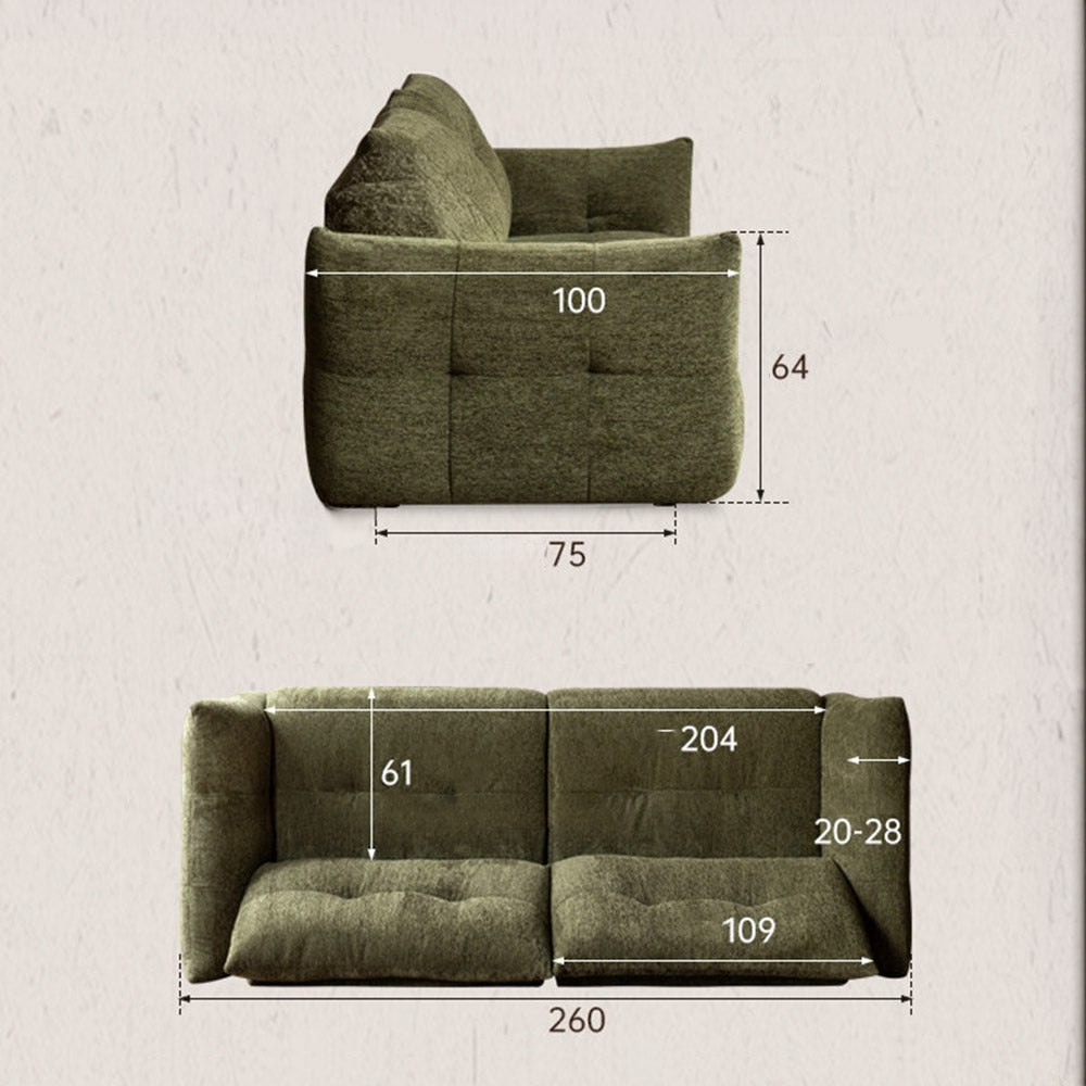 Blancas chenille sofa shown as a plush armchair-style sofa with removable fabric cover.