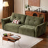 Blancas green chenille sofa with deep cushioned seating and vintage-inspired design in a modern living room.
