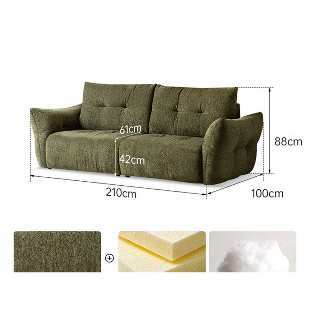 Blancas chenille sofa shown as a plush armchair-style sofa with removable fabric cover.
