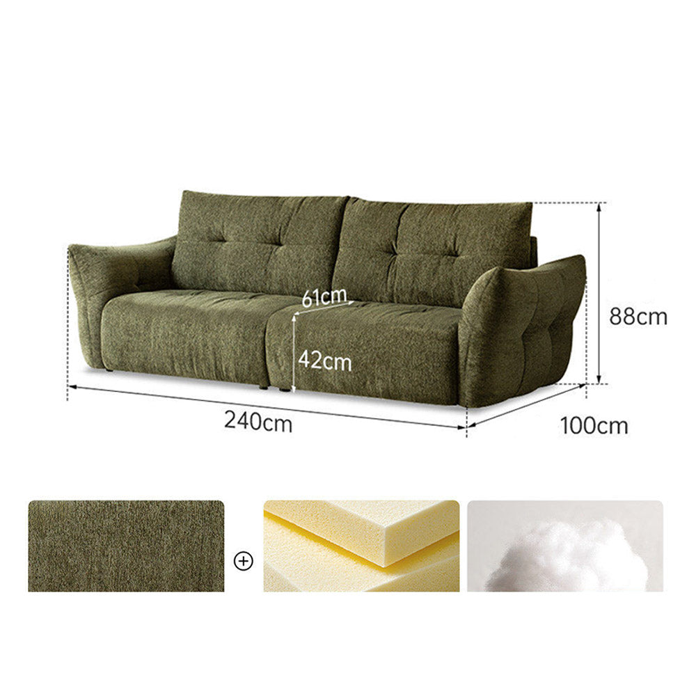 Blancas chenille sofa shown as a plush armchair-style sofa with removable fabric cover.
